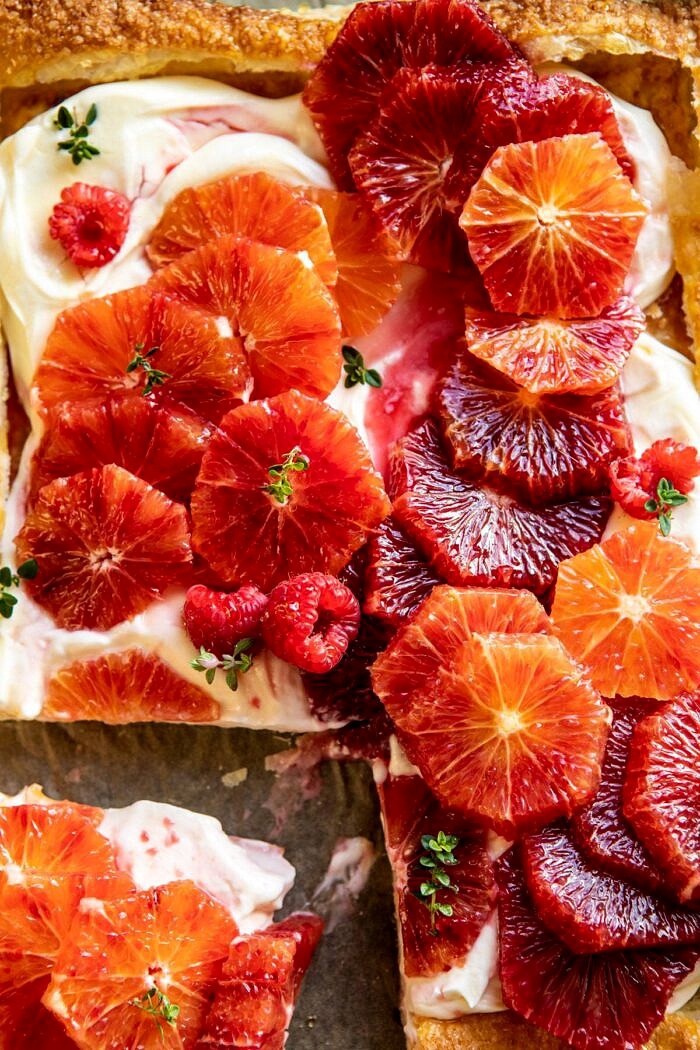 The Simplest Ombrè Citrus Cream Tart | halfbakedharvest.com #dessert #winter #citrus #healthyrecipes #easyrecipes