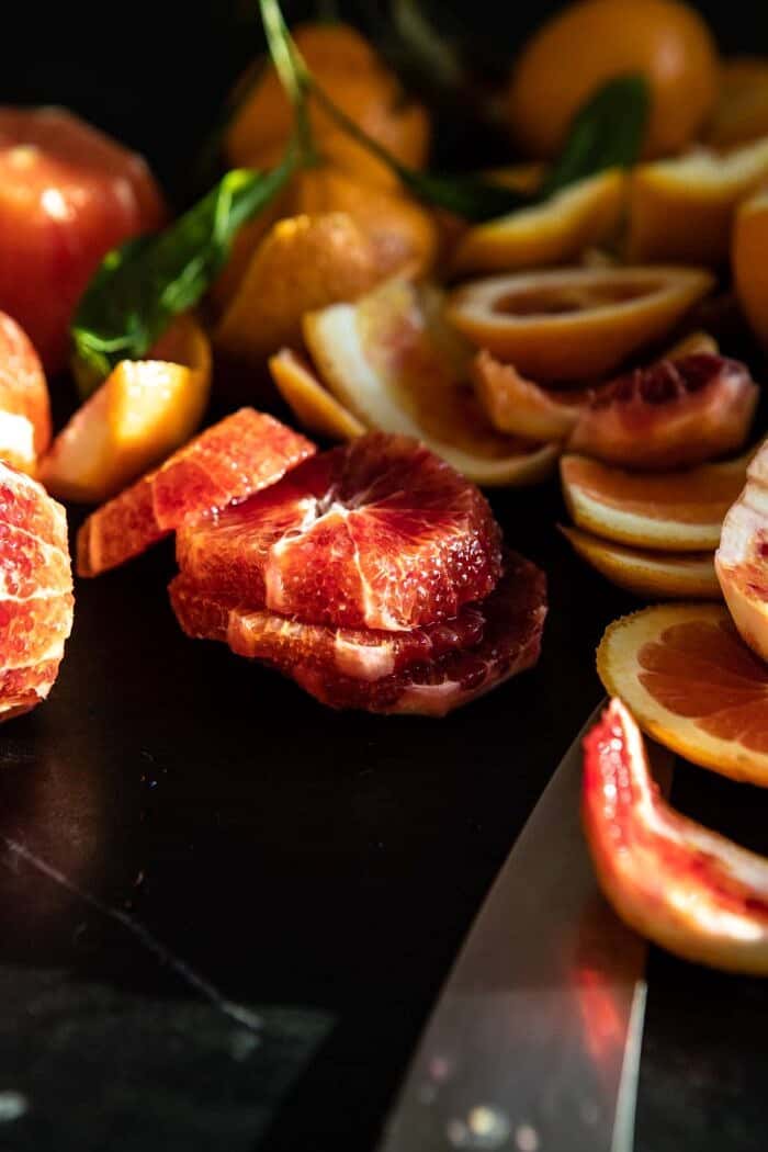 raw sliced blood orange