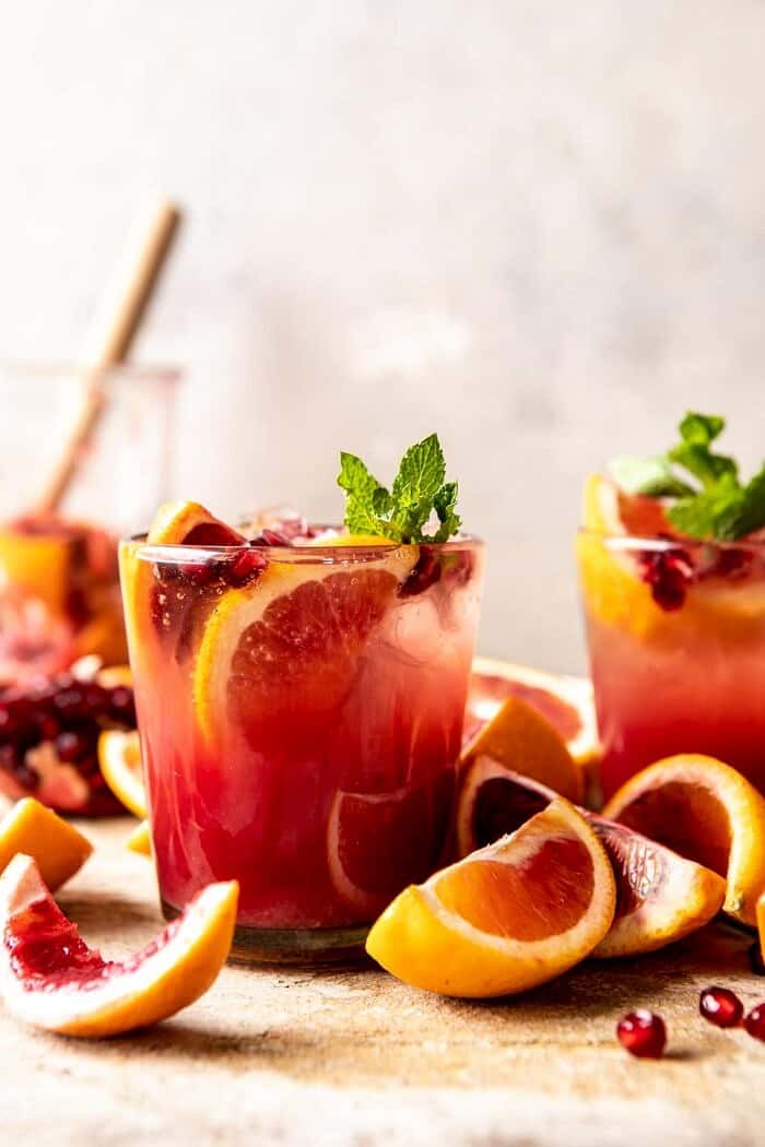 Winter Citrus Tequila Smash | halfbakedharvest.com #citrus #cocktail #healthyrecipes #drinkrecipes