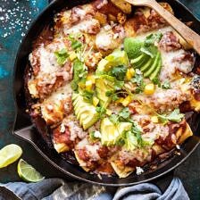 Chipotle Cheddar Cauliflower Black Bean Enchiladas | halfbakedharvest.com #mexican #vegetarian #avocado #healthy