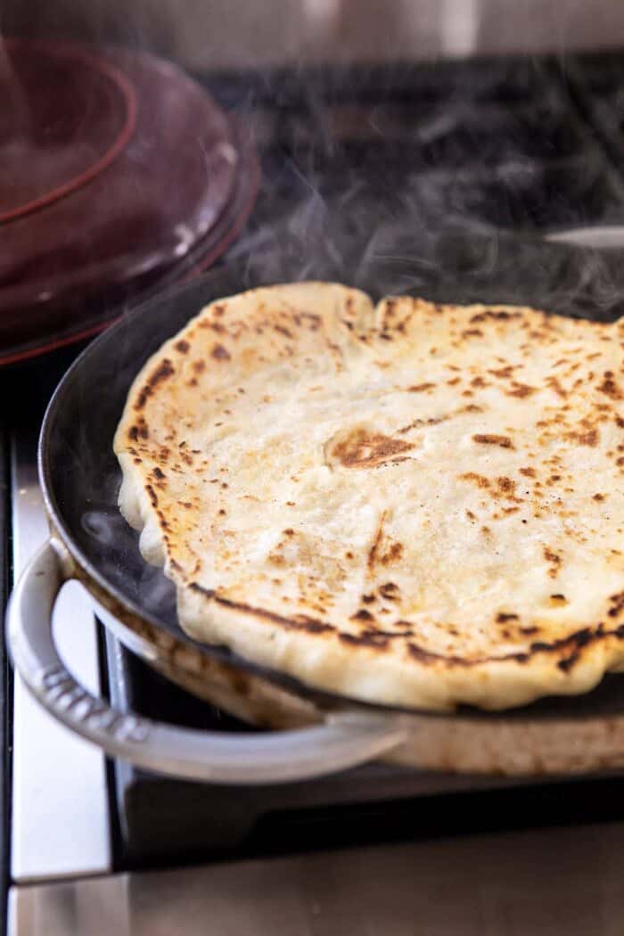 naan on skillet 