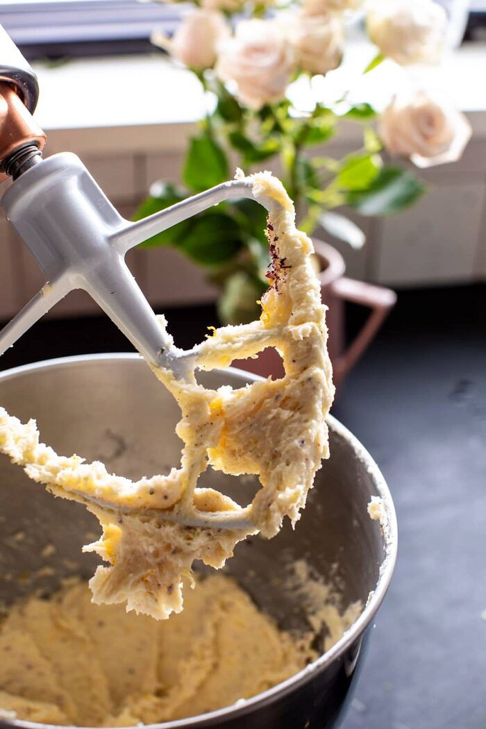 Lemon Rose Shortbread Cookie dough