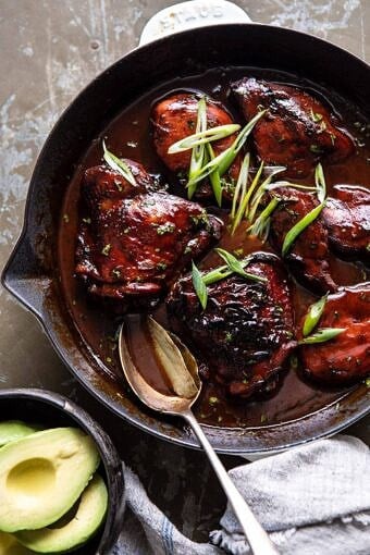 Filipino Coconut Adobo Chicken | halfbakedharvest.com #chicken #easyrecipes #skilletrecipes #adobochicken