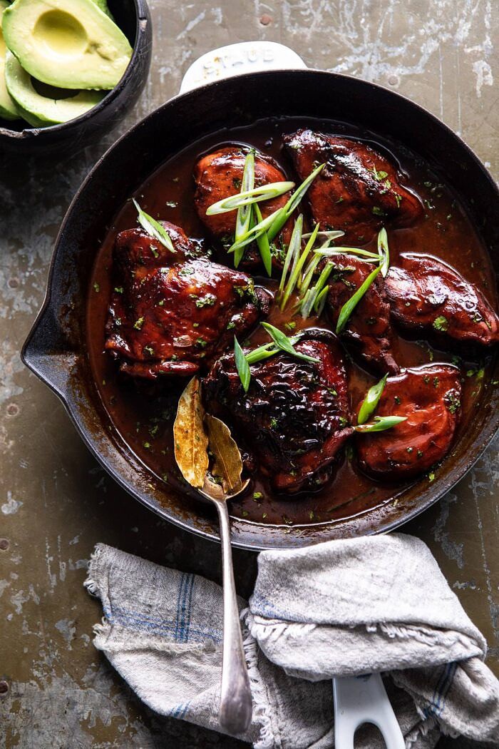 Filipino Coconut Adobo Chicken | halfbakedharvest.com #chicken #easyrecipes #skilletrecipes #adobochicken