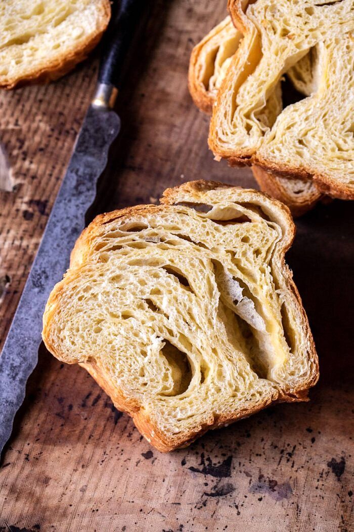 Flaky Honey Brioche Bread slice