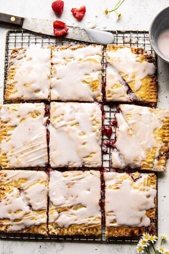 Giant Strawberries n' Cream Pop Tart | halfbakedharvest.com #brunch #pie #dessert #breakfast