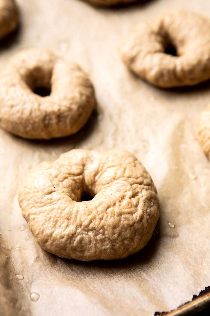 Homemade Cinnamon Crunch Bagels before baking