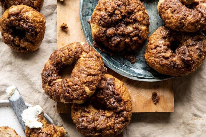 horizontal photo of Homemade Cinnamon Crunch Bagels 