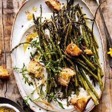 Sesame Roasted Asparagus with Whipped Feta | halfbakedharvest.com #asparagus #springrecipes #healthyrecipes #sidedish #easter