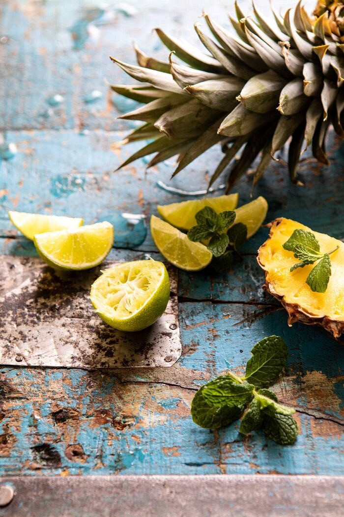 raw limes and pineapple