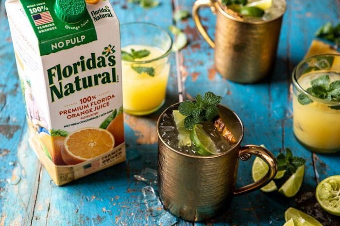 horizontal photo of Orange Pineapple Moscow Mule 