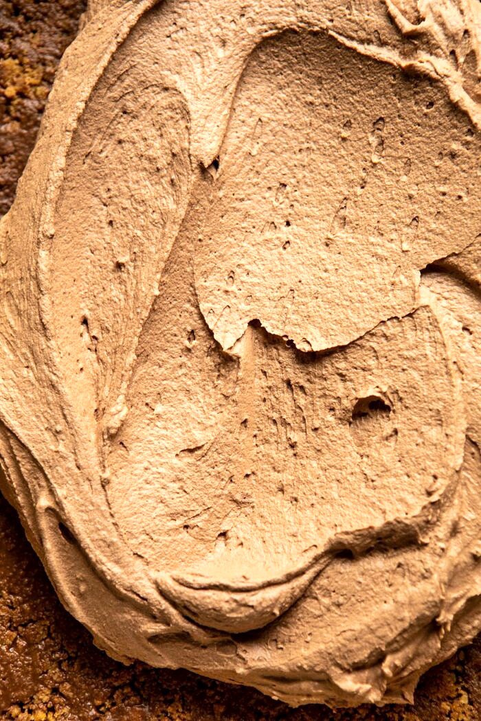 Chocolate Mousse on top of chocolate crackers 