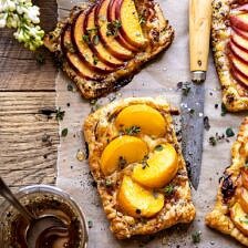 Peach Thyme Tarts | halfbakedharvest.com #peach #cheese #summer #appetizer