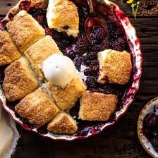Blackberry Lavender Cobbler | halfbakedharvest.com #cobbler #blackerry #dessert