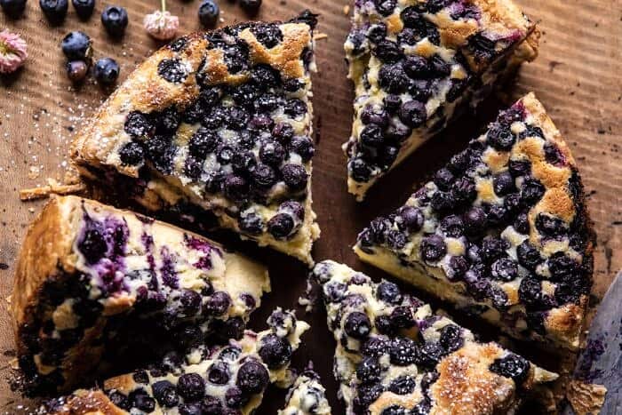 horizontal photo of Simple Blueberry Basque Cheesecake 
