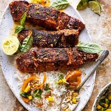 Cilantro Lime Salmon with Mango Salsa | halfbakedharvest.com #salmon #easyrecipes #healthyrecipes #dinner