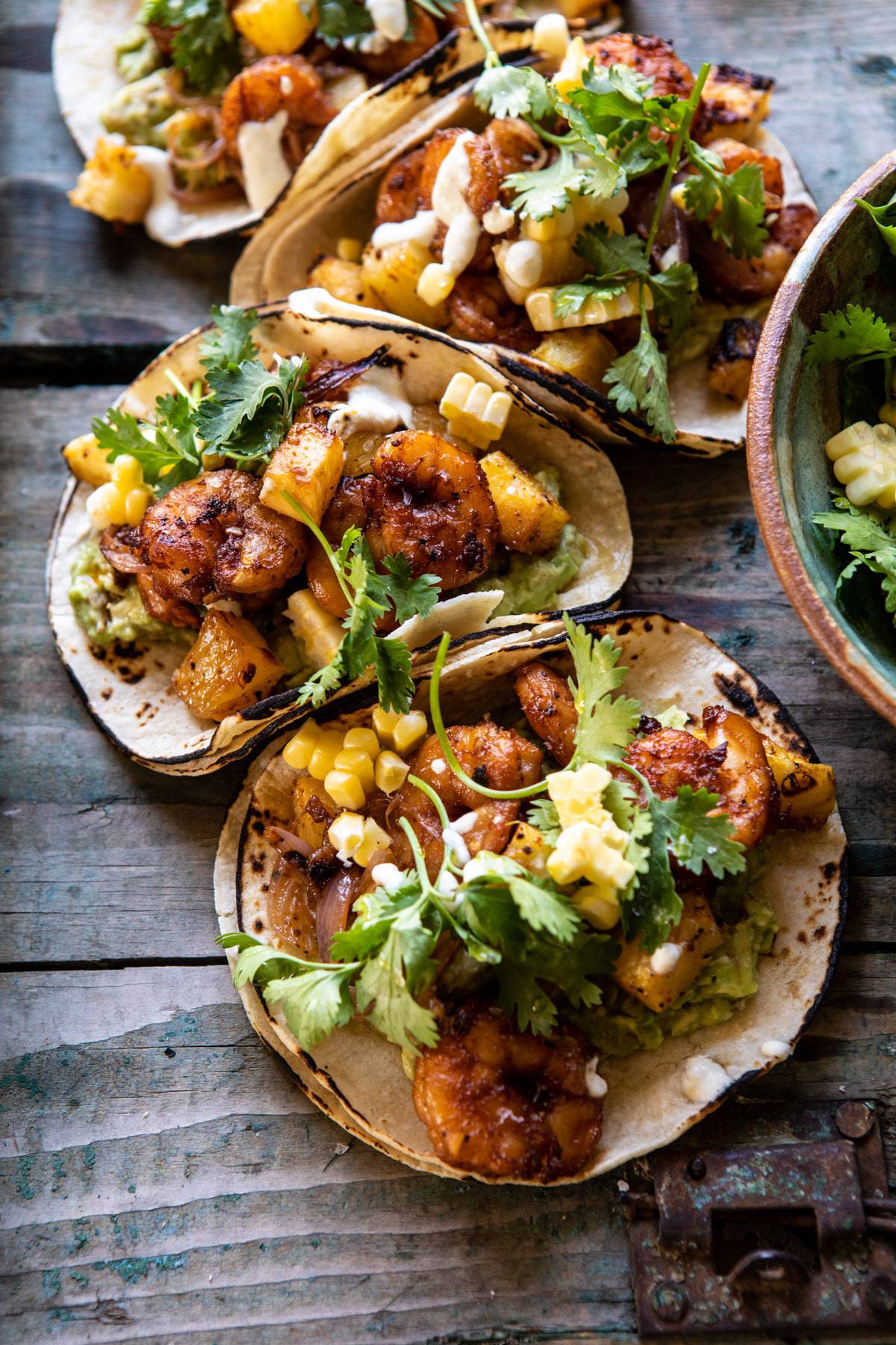 Sheet Pan Hawaiian Pineapple Shrimp Tacos | halfbakedharvest.com #sheetpan #tacos #easyrecipes #seafood