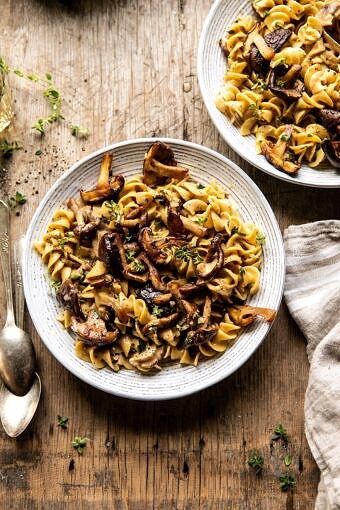 Herby Buttered Mushroom Stroganoff | halfbakedharvest.com #easyrecipes #familydinner #autumn #cozyrecipes #fallrecipes