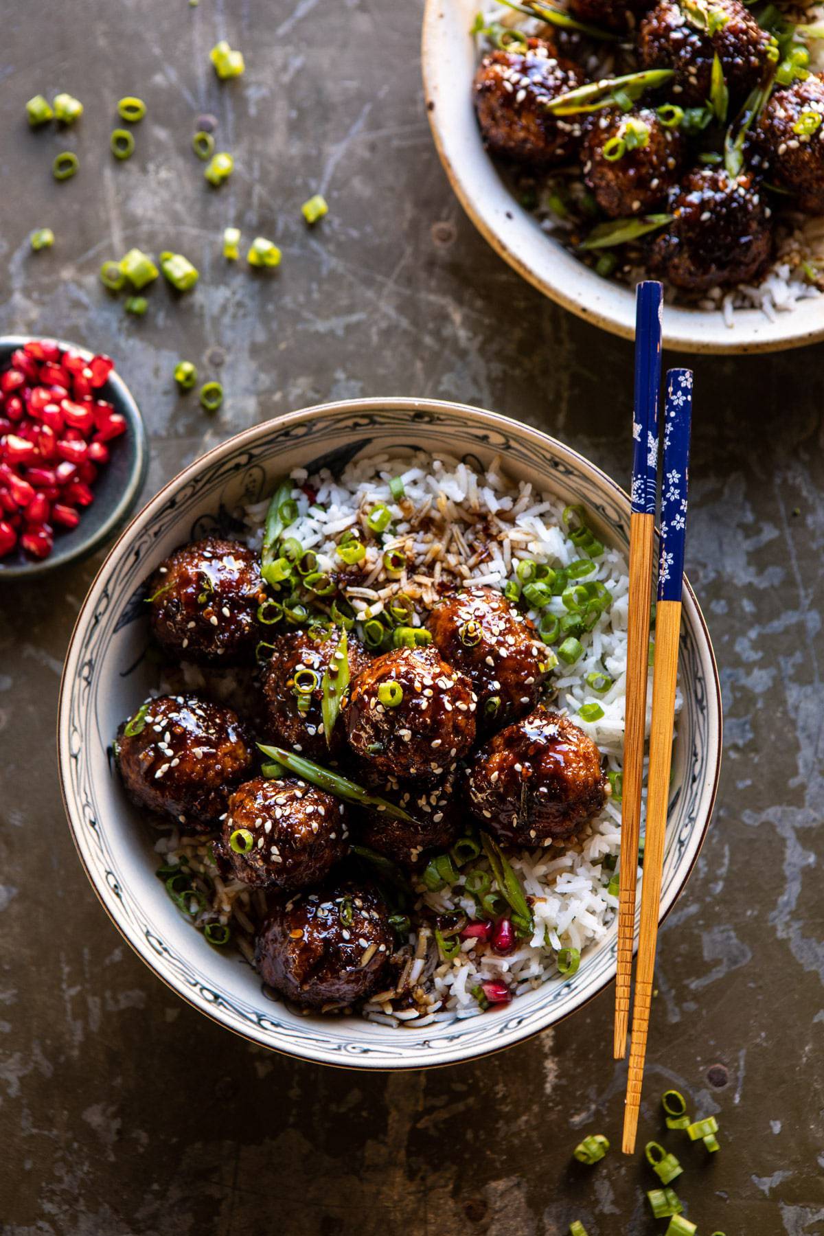 Weeknight Sticky Ginger Sesame Chicken Meatballs | halfbakedharvest.com #easyrecipe #chickenmeatballs #healthy