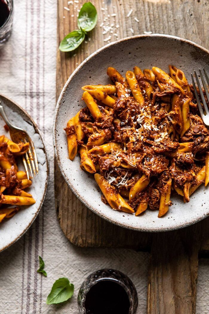 overhead photo of Caroline's Family Pasta | halfbakedharvest.com 