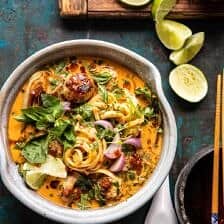 30 Minute Thai Chicken Meatball Khao Soi | halfbakedharvest.com #thai #coconut #healthy