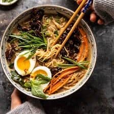 30 Minute Creamy Sesame Miso Ramen with Crispy Mushrooms | halfbakedharvest.com
