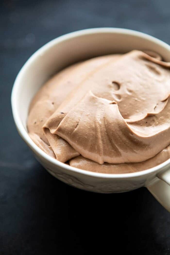 process photo of 4 Ingredient Chocolate Mousse in mug