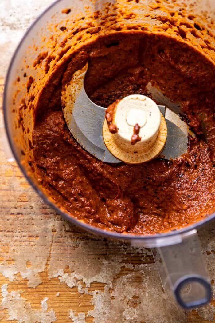 Roasted Red Peppers in food processor