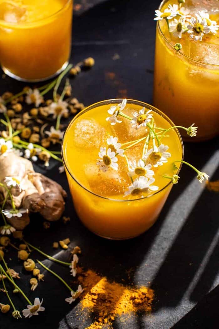 overhead photo of fiery Golden Mango Tonic