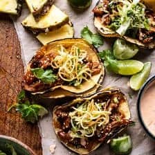 Slow Cooker Braised Hawaiian Pineapple Chicken Tacos | halfbakedharvest.com