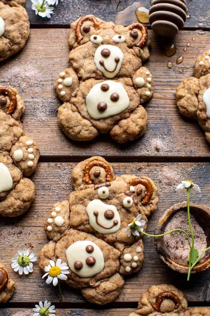 overhead close up photo of Sweet and Salty Teddy Bear Snickerdoodles