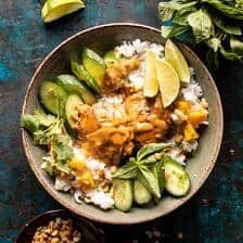 Weeknight Thai Peanut Chicken with Spicy Lime Mango | halfbakedharvest.com