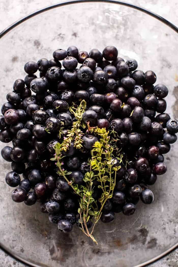 overhead prep photo of blueberries in bowl 