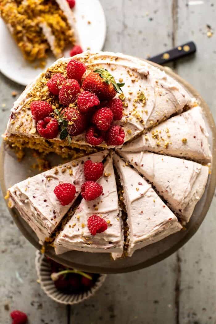 Coconut Carrot Cake with Jam Swirled Buttercream | halfbakedharvest.com