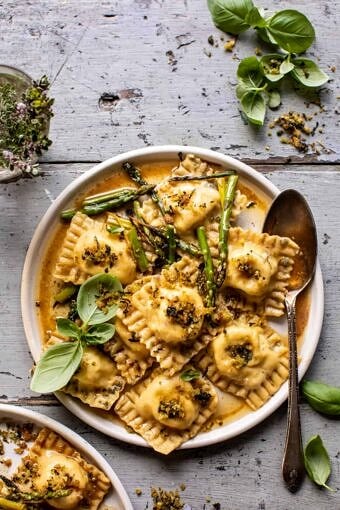 Lemon Butter Cheese Ravioli with Garlic Basil Breadcrumbs | halfbakedharvest.com