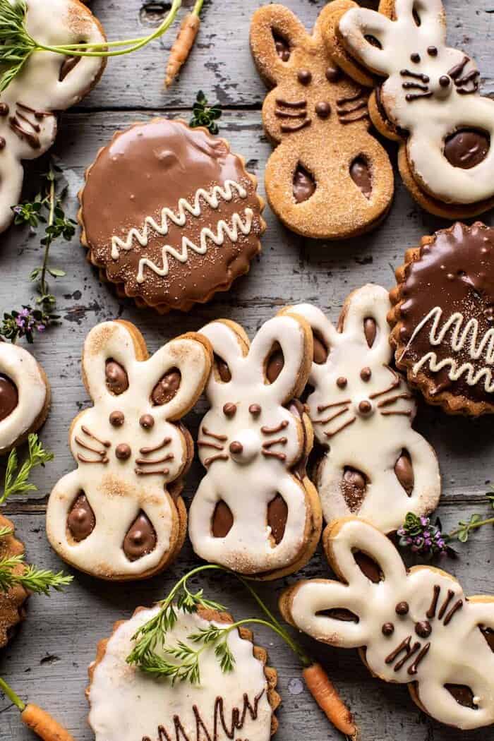 Milk Chocolate Stuffed Peanut Butter Bunny Cookies | halfbakedharvest.com
