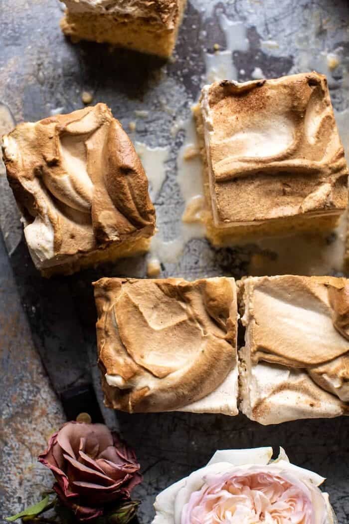 overhead close up photo of Dirty Horchata Tres Leches Cake 