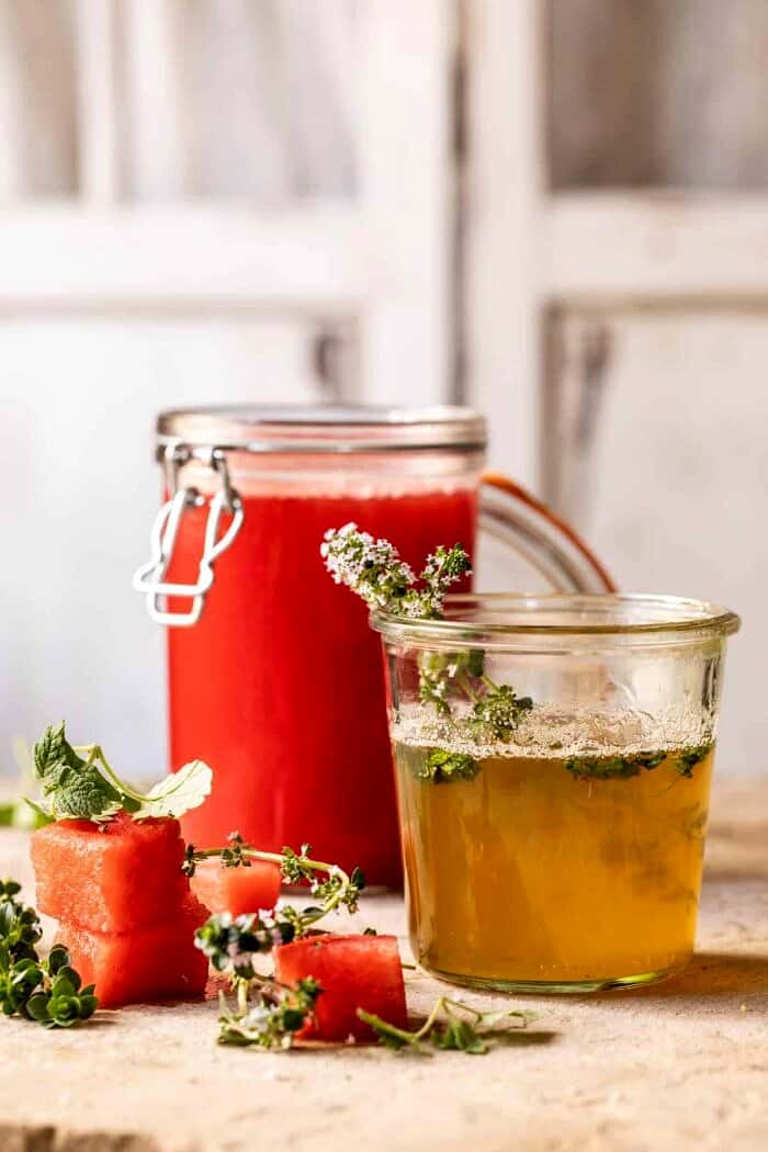 side photo of thyme syrup