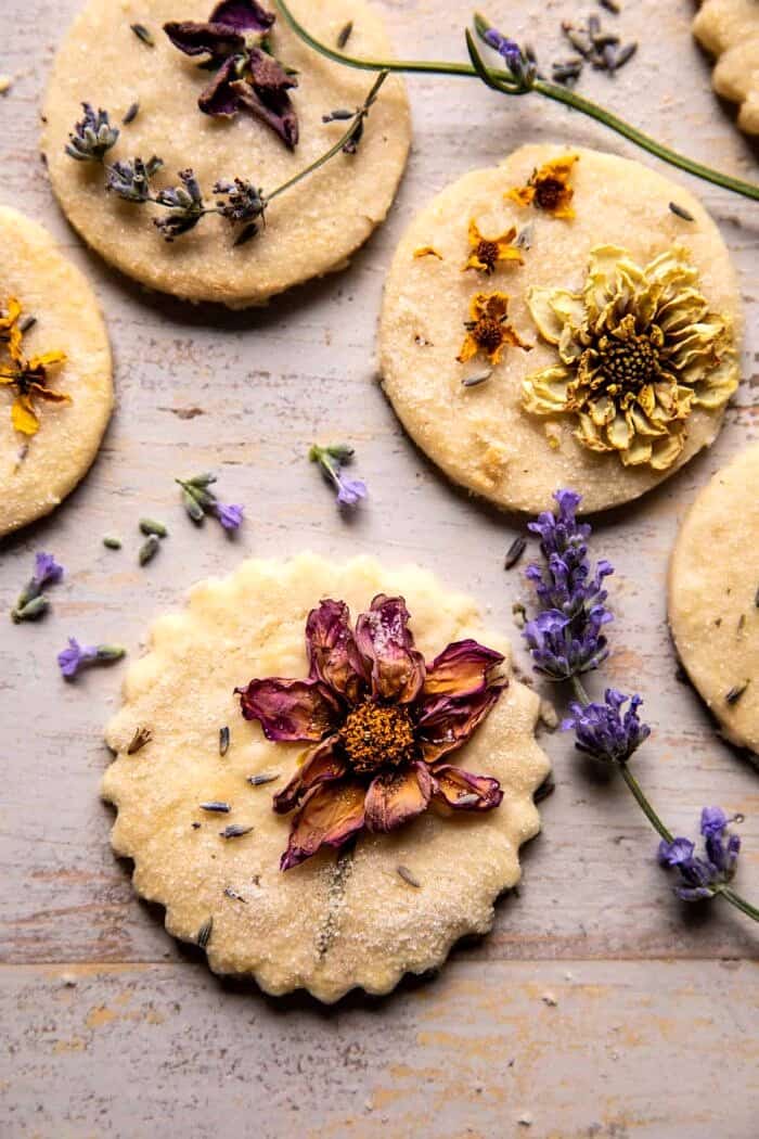 overhead close up photo Lavender Lemon Sugar Cookies