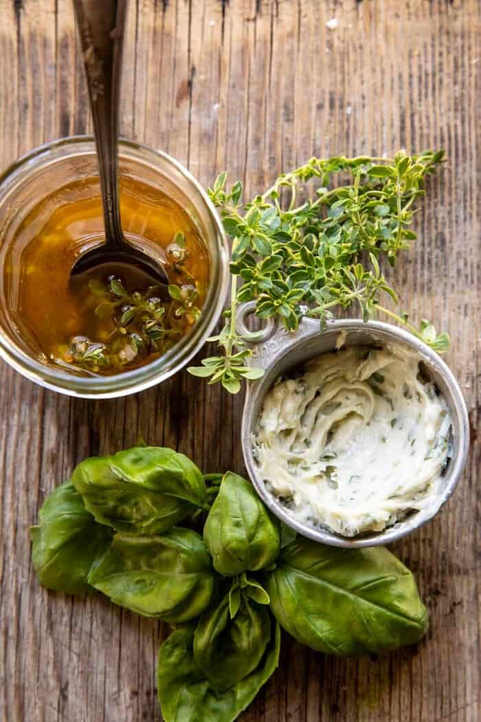 prep photo of vinaigrette and Blue Cheese Butter