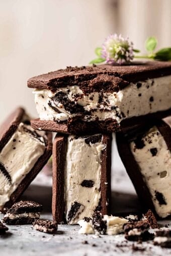 Malted Milk Cookies n’ Cream Ice Cream Sandwiches | halfbakedharvest.com