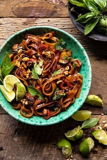 Saucy Thai Summer Noodle Stir Fry with Sesame Peanuts | halfbakedharvest.com
