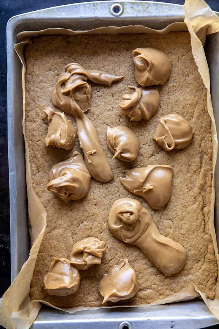 Peanut Butter Bars before adding chocolate 