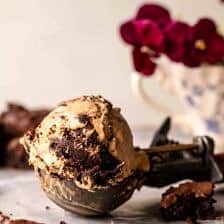 No Churn Fudge Brownie Coffee Ice Cream | halfbakedharvest.com