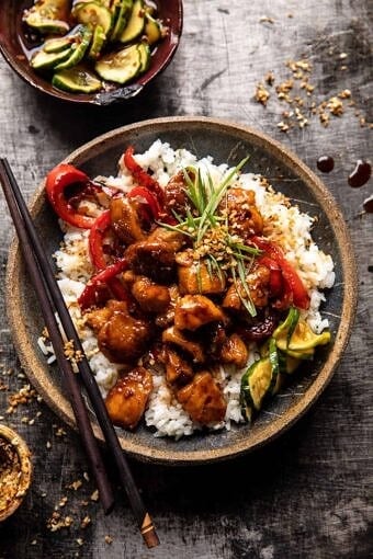 Weeknight Sesame Teriyaki Chicken with Ginger Rice | halfbakedharvest.com