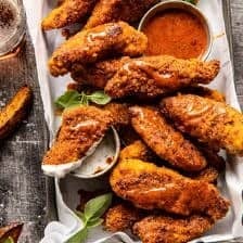 Black Pepper Rub Chicken Fingers with Greek Yogurt Ranch | halfbakedharvest.com