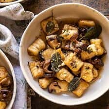 Ricotta Gnocchi with Herby Mushrooms and Sage Browned Butter | halfbakedharvest.com