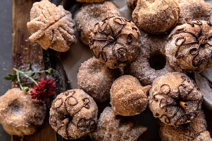 overhead horizontal photo of Mini Apple Cider Cakes