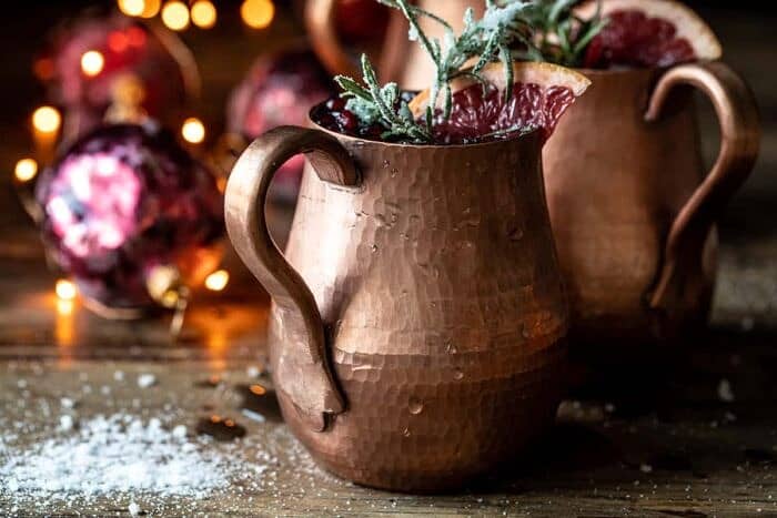 horizontal photo of Pomegranate Champagne Mule