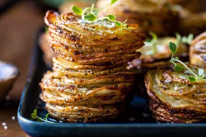 horizontal photo fo Crispy Cheesy Potato Stacks